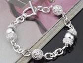 Armband - Zilveren Charm Holle Bal - Fashion - 925 Sterling Zilver - Dames - Lieve Jewels