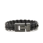 Josh Heren Armband Leer;Metaal  -  Zwart