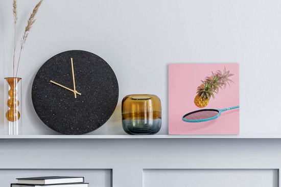 Ananas utilisé pour le badminton Toile 20x20 cm - petit - Tirage photo sur toile (Décoration murale salon / chambre)