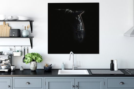 Toile d'étalon Knabstrupper noir 2cm 90x90 cm - Tirage photo sur toile (Décoration murale salon / chambre) / Animaux de la ferme Peintures sur toile
