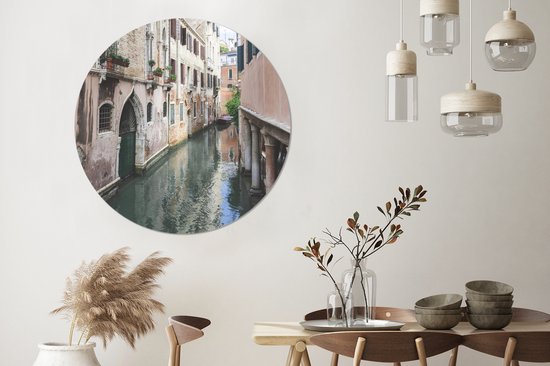 Bâtiments à Venetië Sticker mural cercle mural ⌀ 120 cm / cercle papier peint / cercle mural / cercle vivant - auto-adhésif et découpe ronde