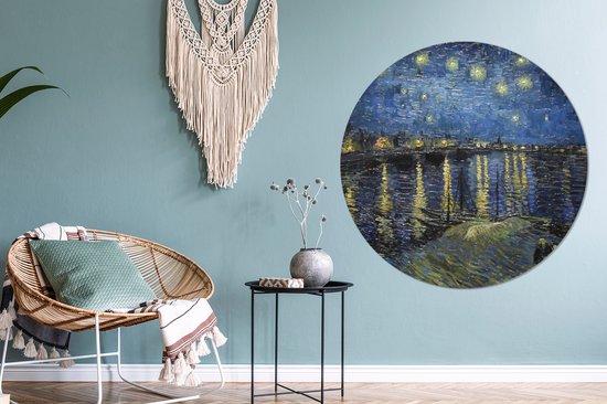 Cercle mural - Cercle mural - Nuit étoilée sur le Paris d'Orsay - Vincent Van Gogh - Aluminium - ⌀ 140 cm - Intérieur et Extérieur
