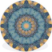 WallCircle - Wandcirkel ⌀ 60 - Cirkel - Blauw - Mandala - Ronde schilderijen woonkamer - Wandbord rond - Muurdecoratie cirkel - Kamer decoratie binnen - Wanddecoratie muurcirkel - Woonaccessoires