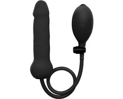Ouch! – Siliconen Dildo in Penis Vorm - Opblaasbare Dildo - Ergonomisch Ontwerp - Zwart
