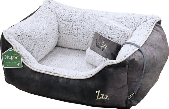 NapZZZ Hondenmand Divan met kussen Eco grijs XS: 70x50xH25 cm