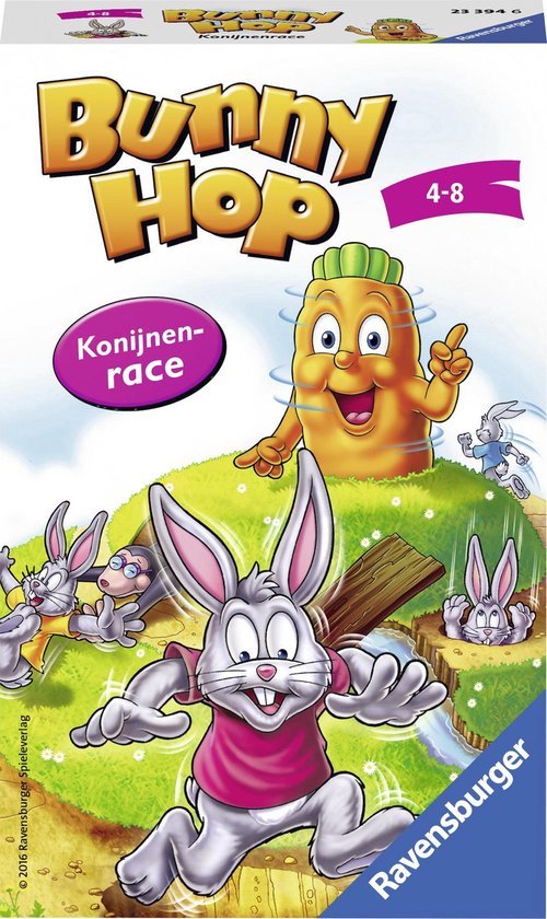 Thumbnail van een extra afbeelding van het spel Ravensburger Bunny Hop Konijnenrace - Pocketspel
