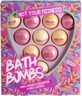 Bath Bombs Geschenkset - Vier verschillende geuren - Roze / Geel - Bruisballen Cadeau Pakket - Set van 10