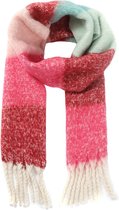 Warme Sjaal Gestreept - 200x35 cm - Blauw Rood Roze