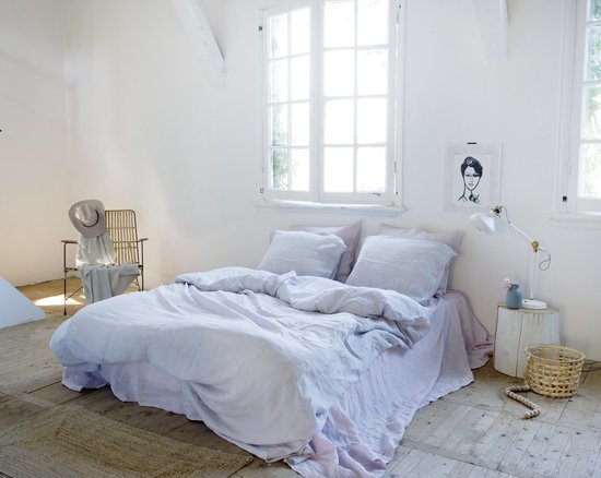 Passion for Linen | Maxime dekbedovertrek lichtgrijs | 200-220 cm | Vintage linnen light grey