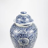 Fine Asianliving Chinese Gemberpot Blauw Wit Porselein Handgeschilderd D27xH47cm