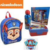 Paw Patrol Rugzak | Rugtas - lunchset 3-delig Nickelodeon - peuters/kleuter - Rugtas met oortjes + Lunchbox + (aluminium)Drinkfles