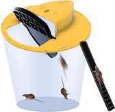 Vitafa Muizenval Diervriendelijke - Muizenval Emmer - Muizenvallen voor Binnen - Herbruikbaar - Muizenverjager - Flip Deksel - Geel