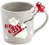 Mug Chinoh ours polaire en Rouge, blanc et gris Hauteur : 9,5 cm (TW-0245 A)
