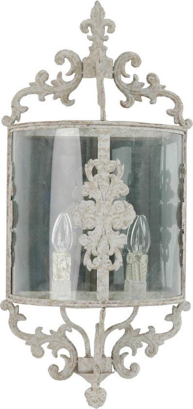 Wandlamp 33*19*72 cm E14/max 2*25W Beige Ijzer, Glas barok Muurlamp Sfeerlamp