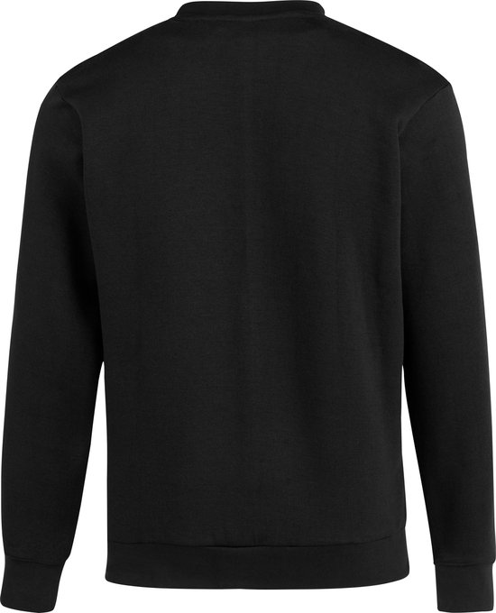 Dos d'un sweatshirt noir à col rond STØRVIK, couleur unie.