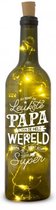 Vaderdag - Wijnfles met lichtjes - "Leukste Papa" - In cadeauverpakking