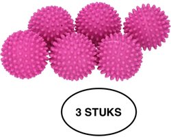 Wasbal – Wasballen – Drogerballen – Wasdroger ballen – Wasbol – Roze rood – 3 stuks