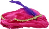 Pieten Muts - Barret – Velours – One Size – Roze - paarse veer - sinterklaas muts -