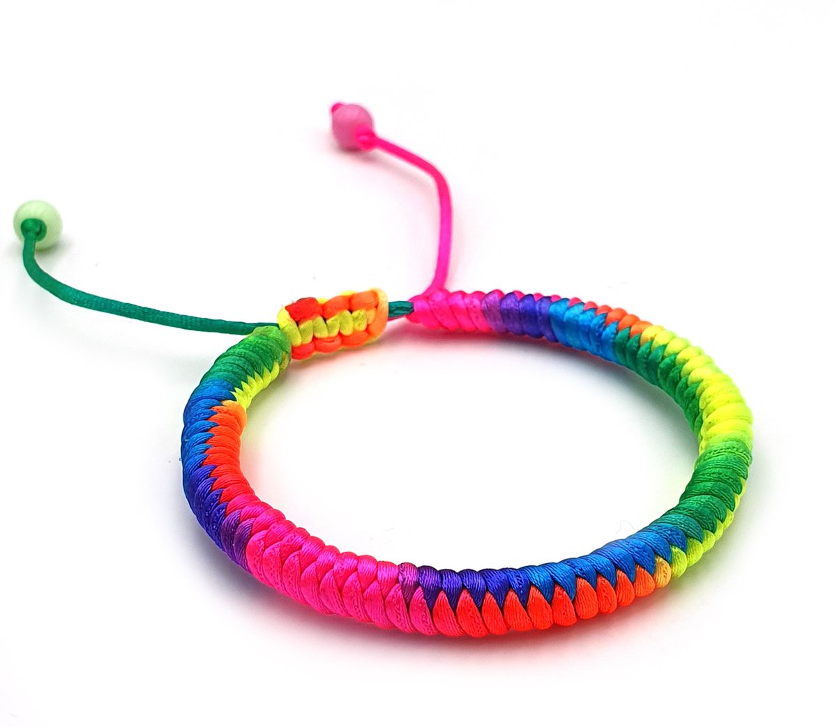 Geknoopte tibetaanse kinderarmband multicolor regenboog