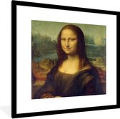 Photo encadrée - Mona Lisa - Cadre photo Leonardo da Vinci noir avec passe-partout blanc 40x40 40x40 cm - Affiche encadrée (Décoration murale salon / chambre)