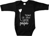 Go Mama® Baby Cadeau - Zwangerschap aankondiging - Baby Pyjama - Rompertjes Baby met Tekst - Babyshower - Jij bent de allerliefste papa - Zwart - Maat 50/56 - Lange mouw