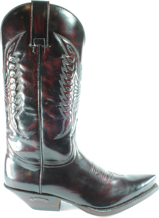 Sendra Boots 2073 Cuervo Florentic Bordeaux Dames Heren Laarzen Handgemaakt Cowboy Western Boots Leren Zool Spitse Neus Schuine Hak Glanzend Echt Leer Maat 43