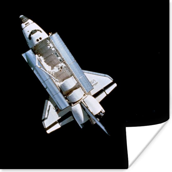 Poster Een space shuttle zweeft in het heelal - 30x30 cm