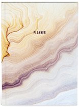 Natural texture stone datum loze agenda 2022 - iets groter dan een A5 formaat - Engelse tekst - maandplanner zonder datum - met steenstructuur design