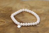Bubbels Sieraden crystal armband silk off white pearl shine - wit - Maat one size - F14
