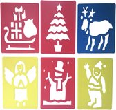 Teken sjablonen voor uw kind -teken sjabloon kerst - sjablonen 6 stuks -kerst cadeau voor kind -sinterklaas cadeau voor kind – Tekenen –Sinterklaas cadeau - Stencils – Slee – Kerst
