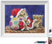 Artstudioclub™  Diamond painting volwassenen 25*20cm  kerstkat