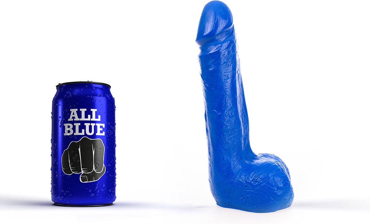 All Blue Dildo met balzak 20 x 4,5 cm - blauw