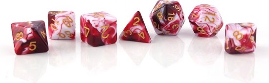 Thumbnail van een extra afbeelding van het spel Lapi Toys - Dungeons and dragons dobbelstenen mega set - Dnd polydice - 3 sets (21 stuks) - Met gratis d&d dice bags