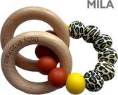 BabyenzoKado siliconen bijtring met houten ringen MILA