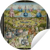 Tuincirkel Tuin der lusten - schilderij van Jheronimus Bosch - 90x90 cm - Ronde Tuinposter - Buiten