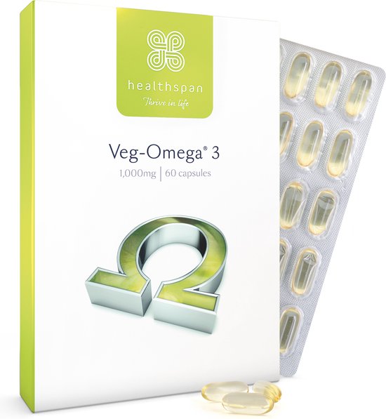 Healthspan VegOmega 3 1.000mg 60 capsules Ondersteuning van