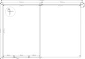 Blokhut met overkapping zadeldak 250x 350 + 250cm