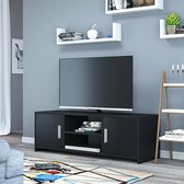 Tv-kast met dubbele deur - Televisiestandaards - Meubeltafel - Salontafel - Kastopslag - TV-meubelbeugel - zwart