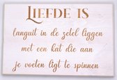 Spreukbord Hout Wit Tekstbord 30 x 20 cm Kat Spinnen Wandbord Poes Wanddecoratie Liefde Voor Je Kat Cadeau Geschenk Woonkamer Spreukborden Muur Tekst Wandborden Geschenk