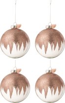 Doos Van 4 Kerstballen Glitter Mini KwaRoze Glas Transparant Large
