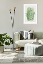Canvas Experts schilderij opgepsannen op 38mm frame met Exclusief modern Groene plant desgin model C maat 45x60CM Wanddecoratie | Poster | Wall art | canvas doek |muur decoratie |