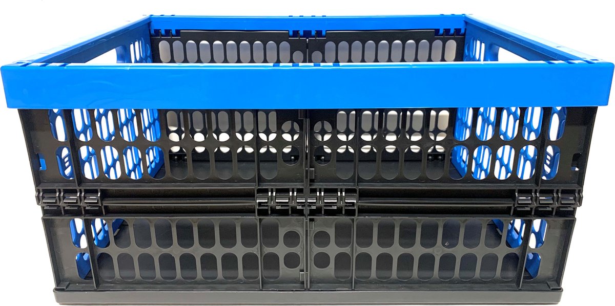 Boodschappen Krat | Vouwkrat | Archief | Opslag | Bewaar | Klapkrat 32 liter | Blauw/Zwart