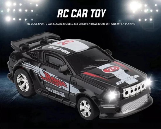 DrPhone TinyCars - Sport R/C Racer Radio Besturing - 20 KM/H - RC Micro Racing Bestuurbare Auto Inclusief Pionnen - Golden Storm - Spaar ze Allemaal