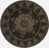 Wandbord Zwart - Schaal rotan - Ronden schaal - Wandschijven -  L Ø40 - Wanddecoratie - Bohemian - Bali - Ibiza
