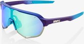 100% Fietsbril Matte Metallic Into the Fade Blue Topaz Multilayer Mirror Lens + Clear Lens Included