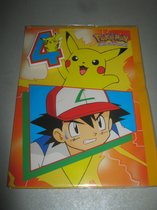 Pokemon Verjaardagskaart 4 Jaar met button en envelop