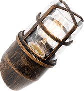 QAZQA kiki - Moderne Wandlamp voor buiten - 1 lichts - D 158 mm - Goud/messing - Buitenverlichting
