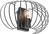 QAZQA johanna - Design Wandlamp voor binnen - 1 lichts - D 200 mm - Zwart -  Woonkamer | Slaapkamer | Keuken