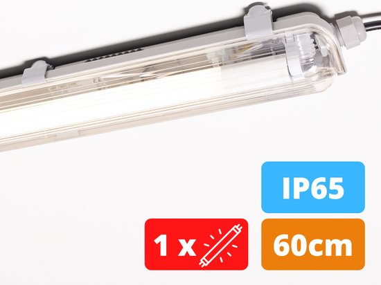 Ambitieus stuk Vertrek naar Proventa LED TL lamp met armatuur 60 cm - Waterdicht IP65 - 4000K - 1080  lumen | bol.com