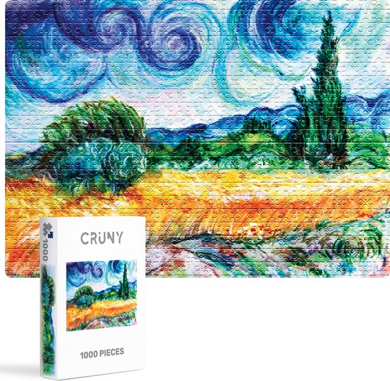 Cruny Puzzel 1000 Stukjes - Legpuzzels - Jigsaw Puzzle Nederlands Landschap Schilderij I Gezellig puzzelen, Puzzels voor Volwassenen en Kinderpuzzels - 47x66cm